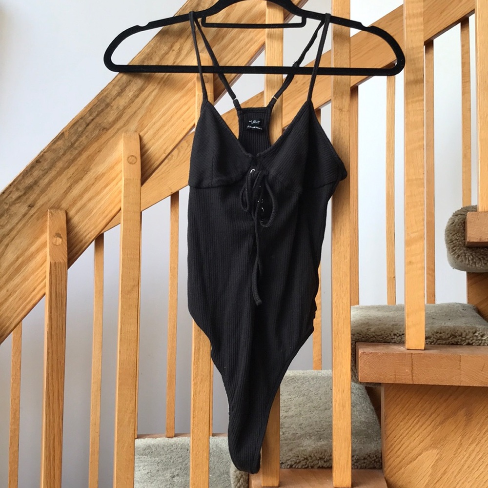 NWOT Black Bustier Bodysuit